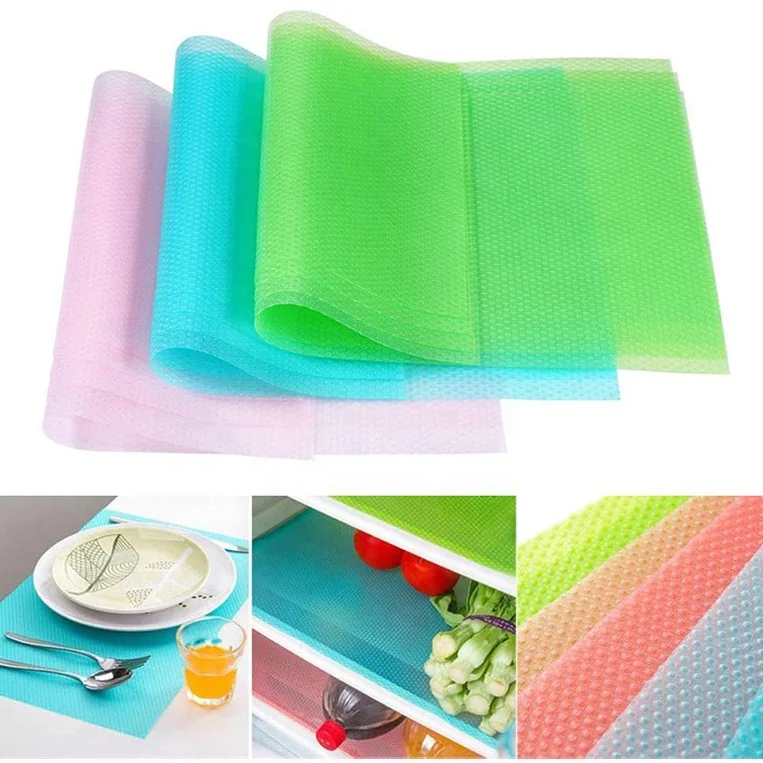 

DIY Non-slip Plastic Table Placemats Washable Shelf Cupboard Refrigerator Mats Clear Fridge Drawer Liners For Kitchen