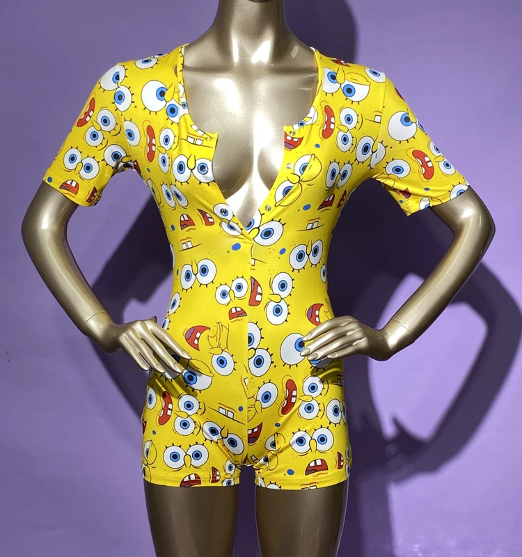 

New design adult onesie romper yellow onesies adult onsie for women, Customized color