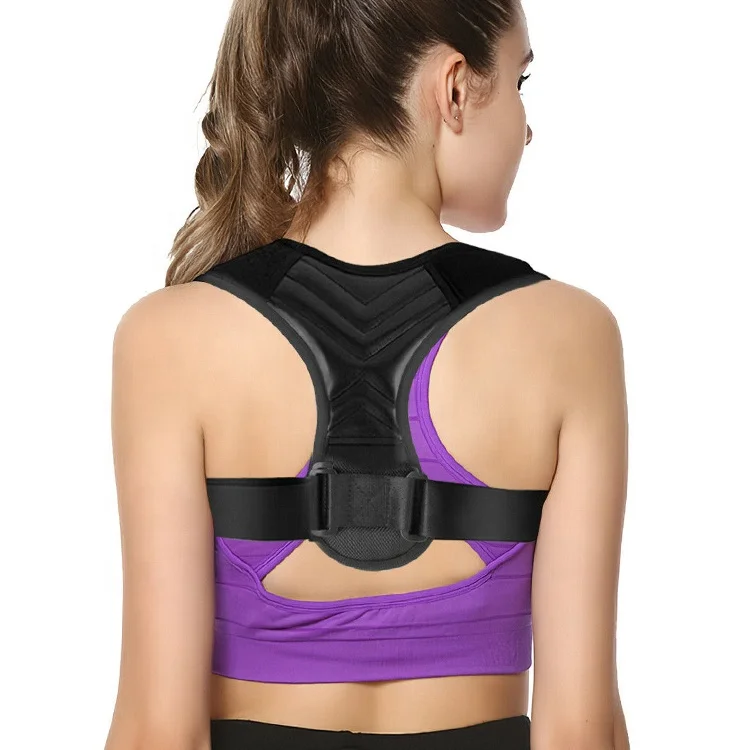

New ladies back support sports back brace posture correction device, Black