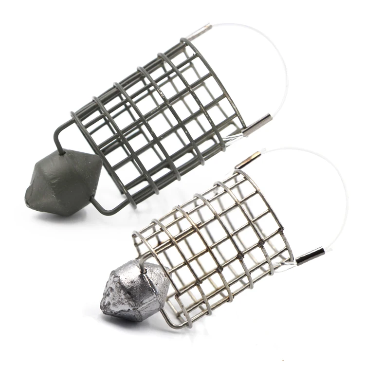 

Carp fishing bait tackle metal lead bait fishing feeder, Sliver