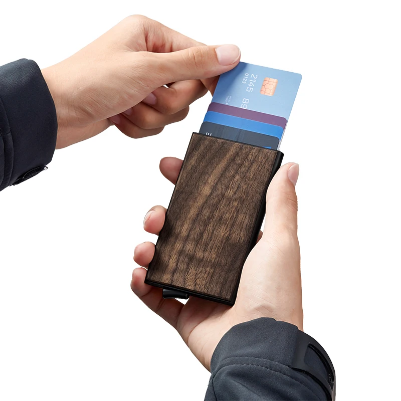 

Boson Brand New Products Leather Material Aluminum Card Holder Wallet Business