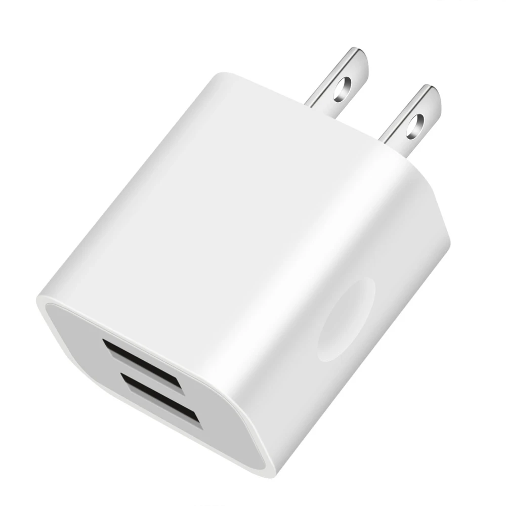

OEM Logo Support 5V 2A US Plug 2 USB Port Fast Charging Mobile Travel Power Adapter Wall Charger For All Smart Phone, White