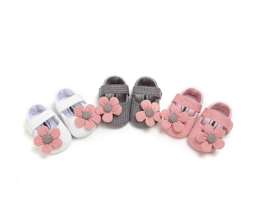 

Baby Cute Soft Flower Knit Sweater Ribbon Toddlers little Girl Shoes