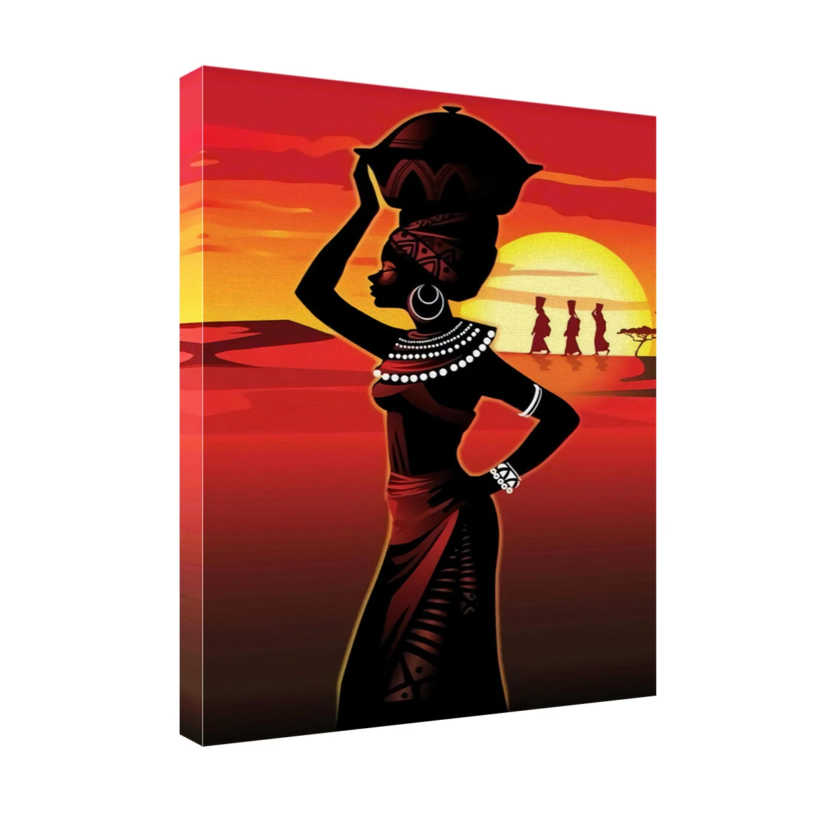 

African Woman Oil Painting Wall Decor Abstract Canvas Painting Decoration Printed Canvas Bedroom Wall Art Hanging Painting