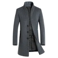 

2019 New Men's Casual Slim Fit Woolen Coat High Quality Trench Coats