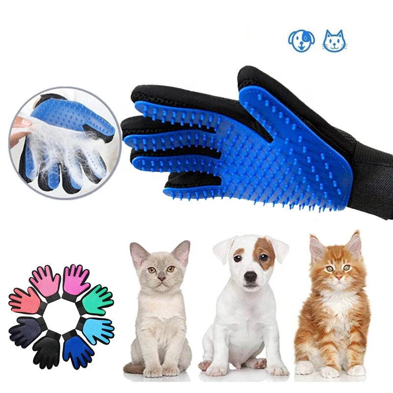 

Grooming Glove for Dog Soft Rubber Pet Hair Remover Dog Horse Cat Deshedding Shedding Bathing Massage Brush hair remover gloves, 8 colors