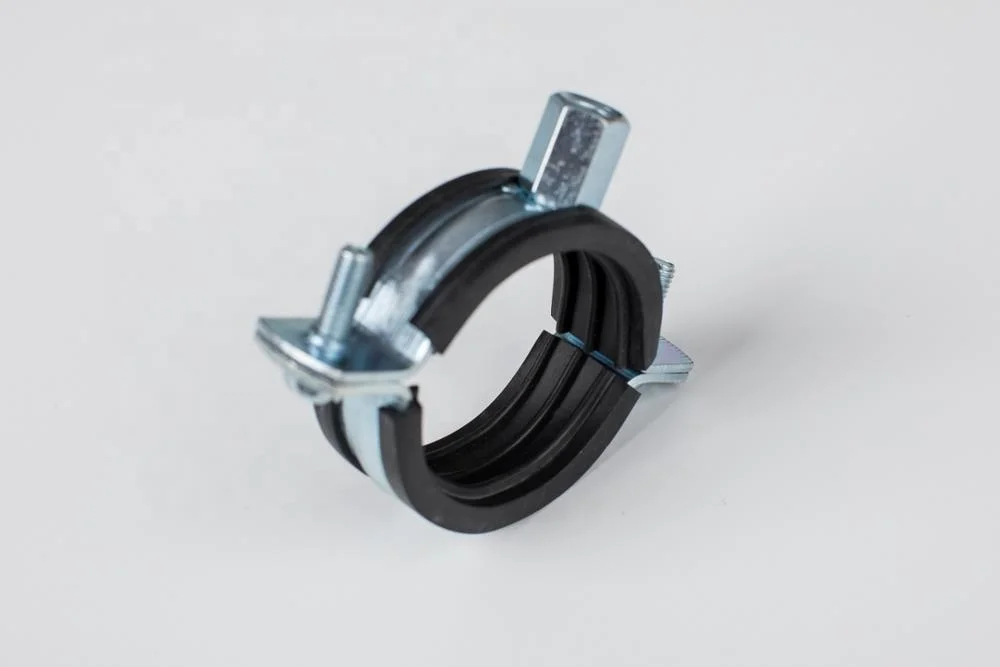 
GALVANIZED STEEL PIPE CLAMP CLIP WITH EPDM RUBBER 