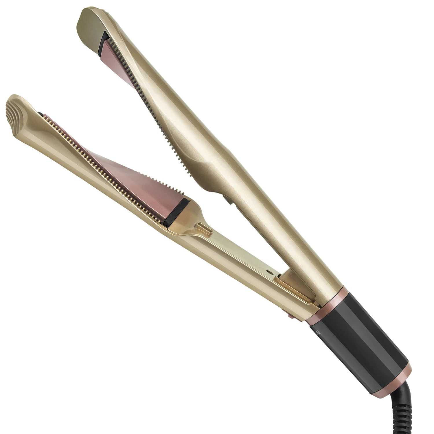 

Professional flat iron hair curler and straightener 2 in 1, Gold or custom color