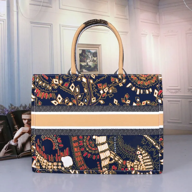 

2021 Women New Style Luxury Large Embroidery Handbags 2021 Women Shoulder Bags Designer Canvas Tote Bags