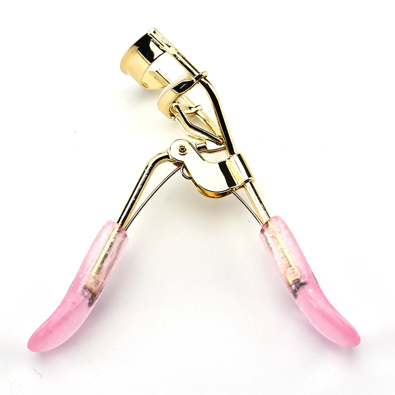 

Custom high quality gold glitter handle bling eyelash curler gold