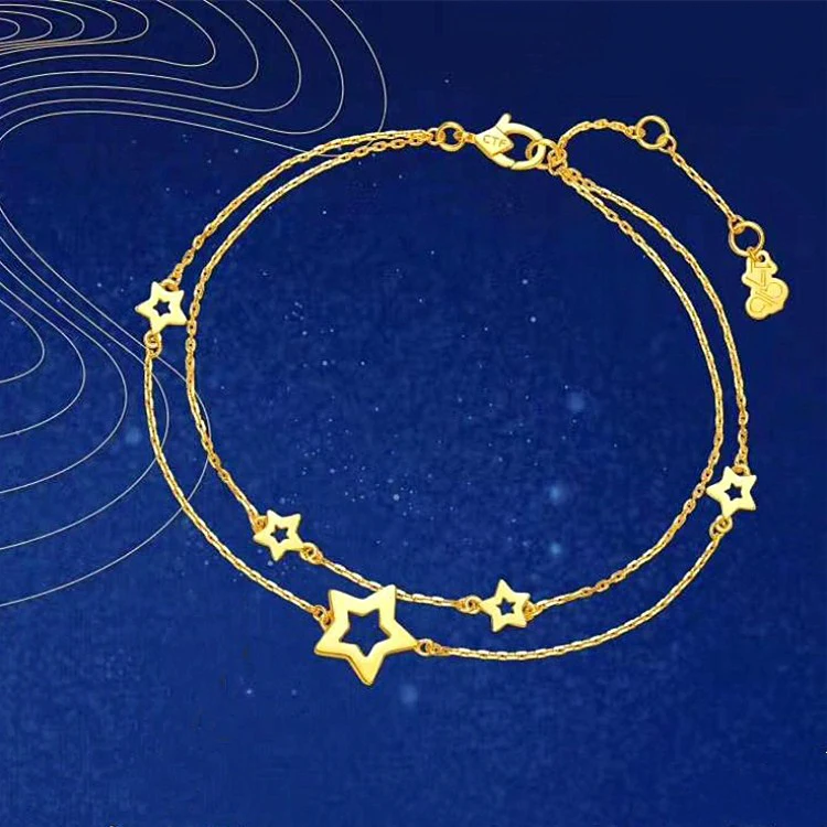 

Gold Plated Star Bracelet Vacuum Plating Star Bracelet Exquisite Craftsmanship Gold Ladies Jewelry