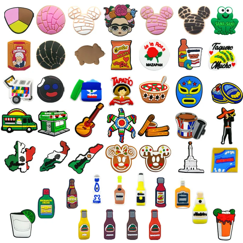 

mexican drink custom croc PVC shoe lace decoration charms custom wholesale vendor 2021 via DHL Fedex
