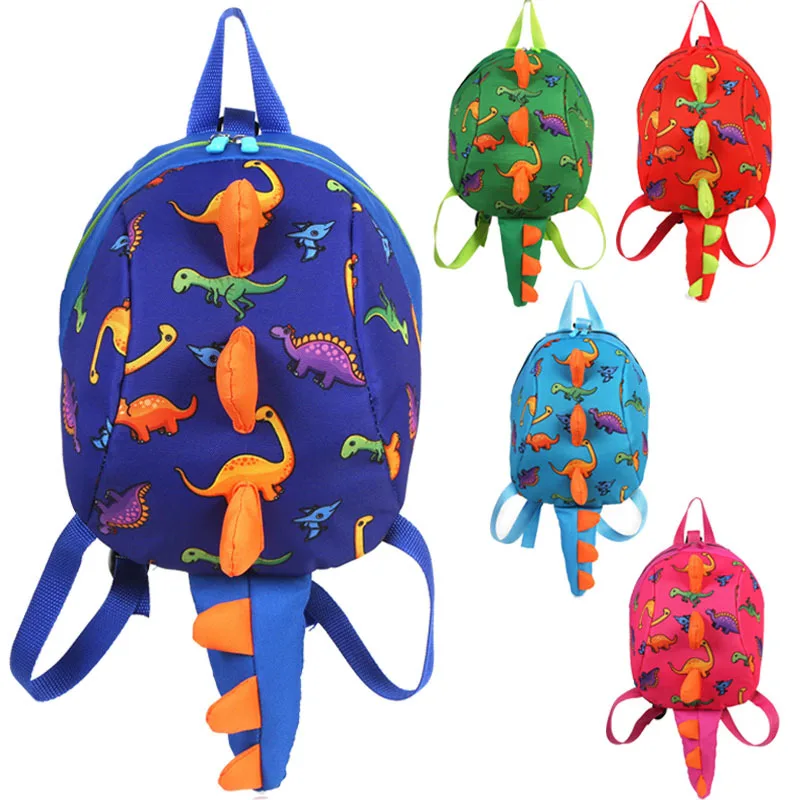 

5 Colors Leash Child Toddler Anti-lost Dinosaur School Bag Kindergarten Shoulders bags Kids cartoon Backpacks M734