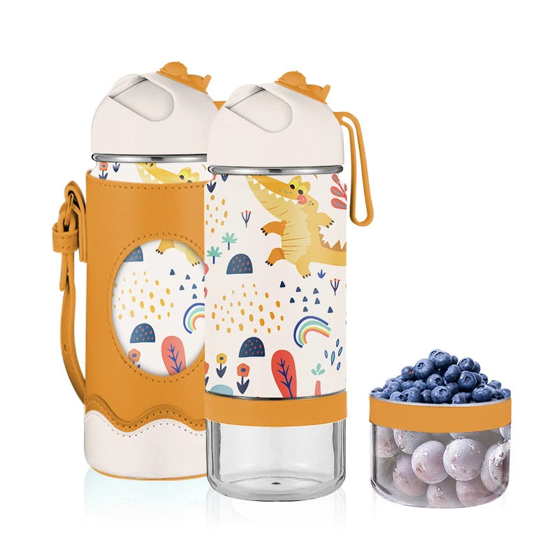 

Everich ODM 14OZ Vacuum Flask Custom Insulated Double Wall Stainless Steel Kids Cute Carton Water Bottle With Cute Lid