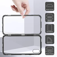 

Factory Price Tiba Magnetic Aluminum Glass Mobile phone Case for Samsung A10 A30 A50