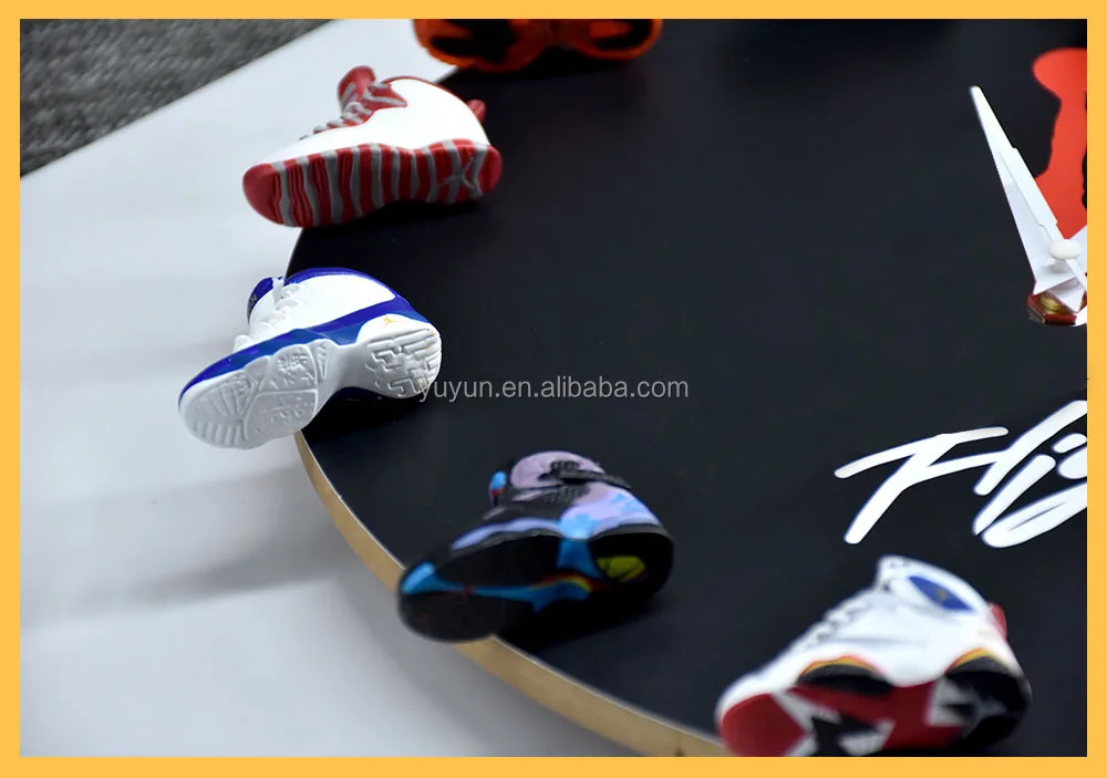clock with mini sneakers