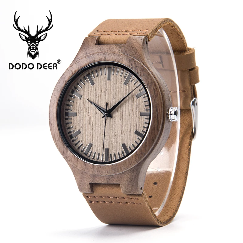 Luxurious Fashion Wooden Owl Watch with Quartz Movement Leather Strap & Pointer Dial-Party Wear for Men