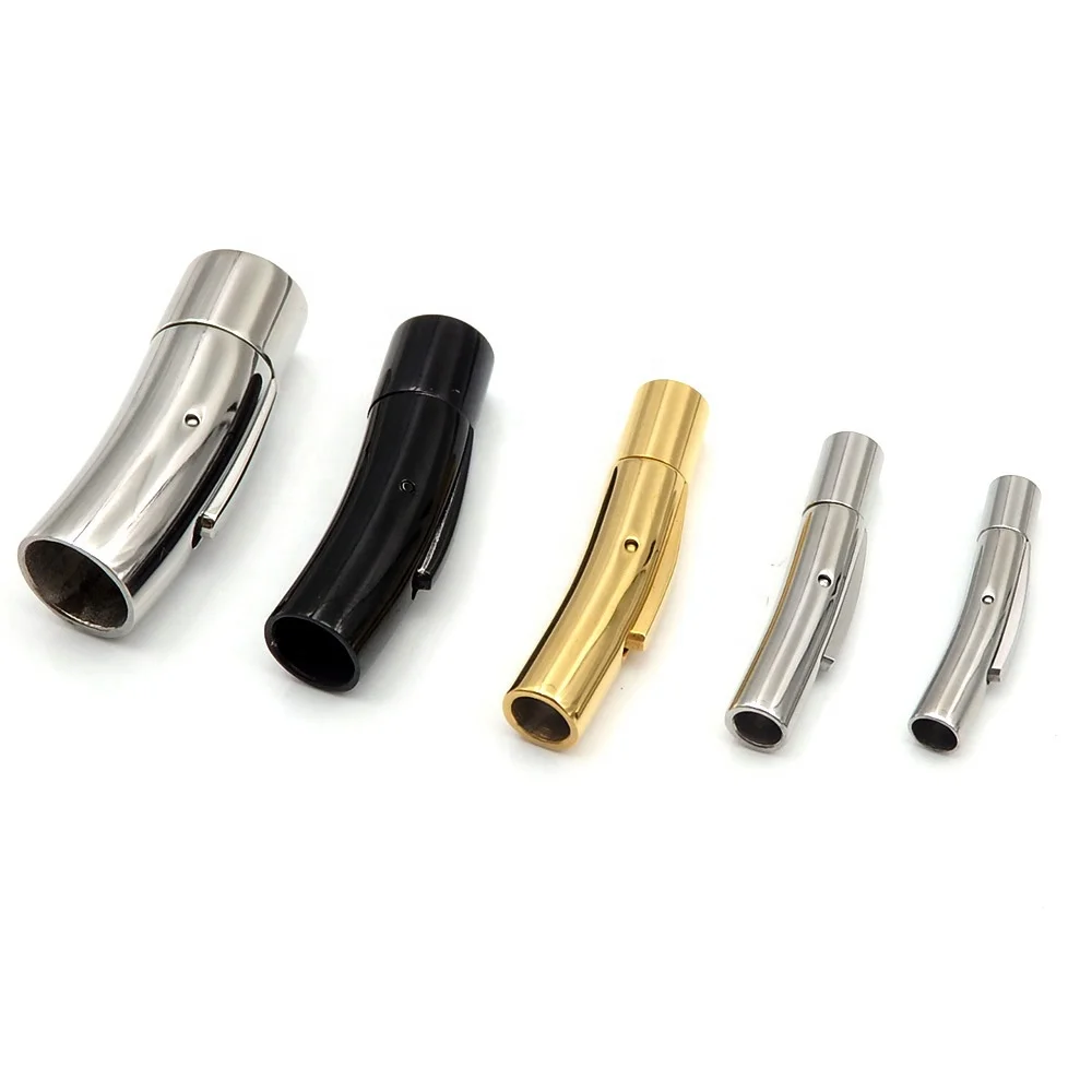 Jewelry Bayonet Clasps for Leather Bracelets Push Button Clasp Stainless Steel Leather Bracelet Clasp