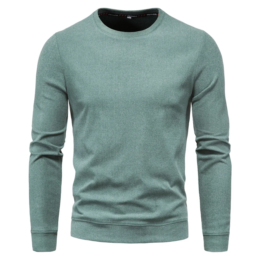 

Slimming knitted cotton tshirt long sleeve solid tops men for base wearing