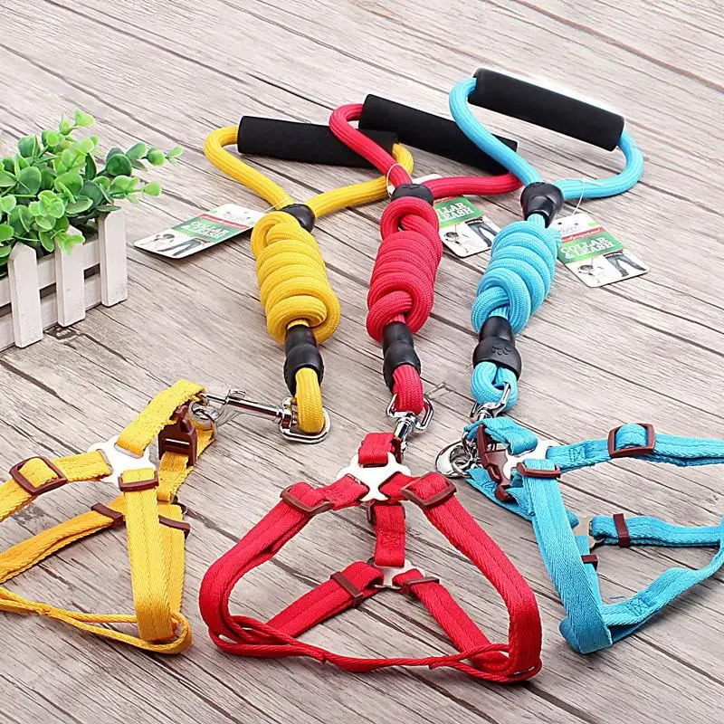 

Cheap Price Pet Products Polyester Pet Harness Leash Dog collar and leash set, Customized color