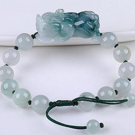 

Jade Pixiu Couple Type Jade Bracelet Male and Female Type Waxy Jewelry Accessories With certificate, 1different color