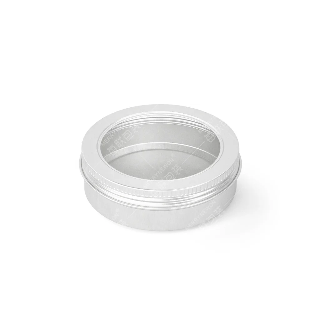 

100ml bulk aluminum tin with lid with clear window /round tin box/body butter jars/small metal tins- 100ml 8328Kmm