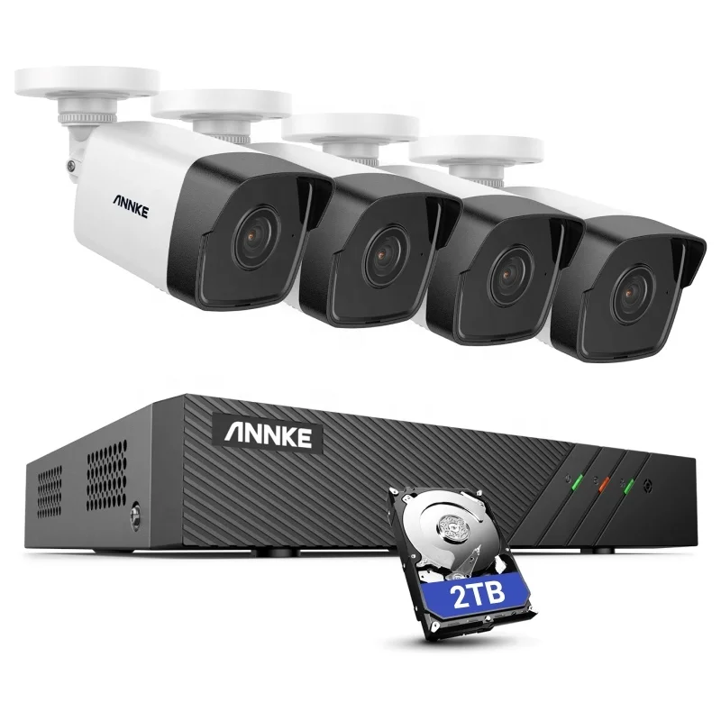 

ANNKE 5MP 8CH PoE NVR Security Camera System 100ft Night Vision IP Outdoor Weatherproof Audio CCTV Camera With 2TB
