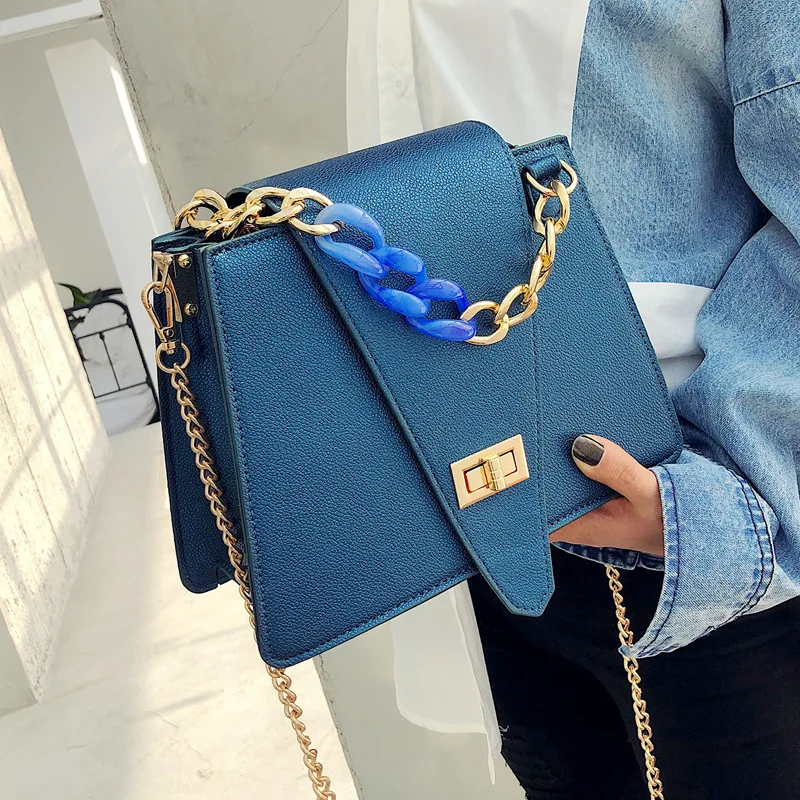 

2021 Fashion Women Shoulder Designer Messenger Chain Strap Flap Handle Shoulder Crossbody Bag, 5 colors