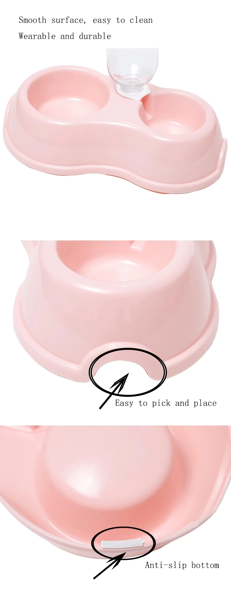 Food And Water Plastic Double Pet Dog Bowl Buy Double Pet Plastic