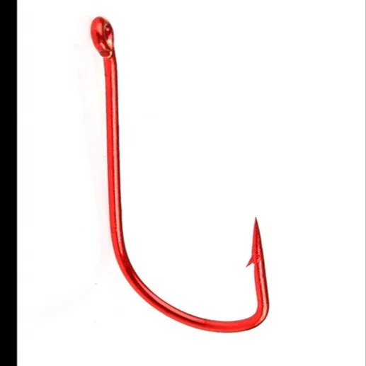 

TY 50pcs Fishing Hook SODE Barbed Fishhook High Carbon Steel Bent Baitholder AD Sharp Ringed Carp Hook Fly Fishing Tackle, Red