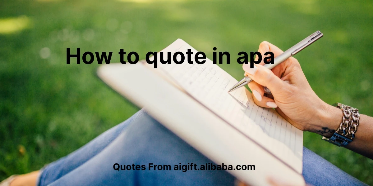 how to quote in apa