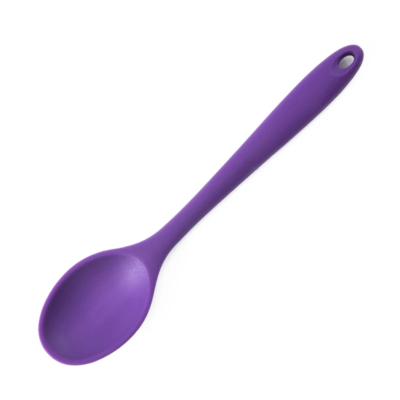 

wholesale kitchenware gadget silicone colorful spoons restaurant ladle spoon long tea pink chinese spoon soup, Customized color