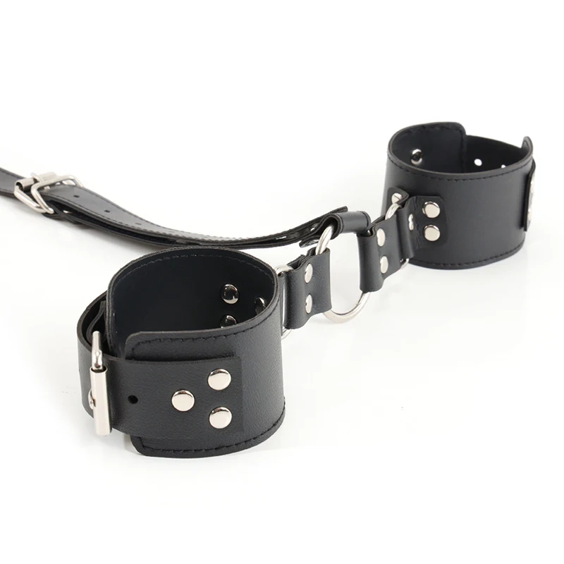 punk gothic 5* High Quality Leather bondage collar restraint BDSM fetishwear