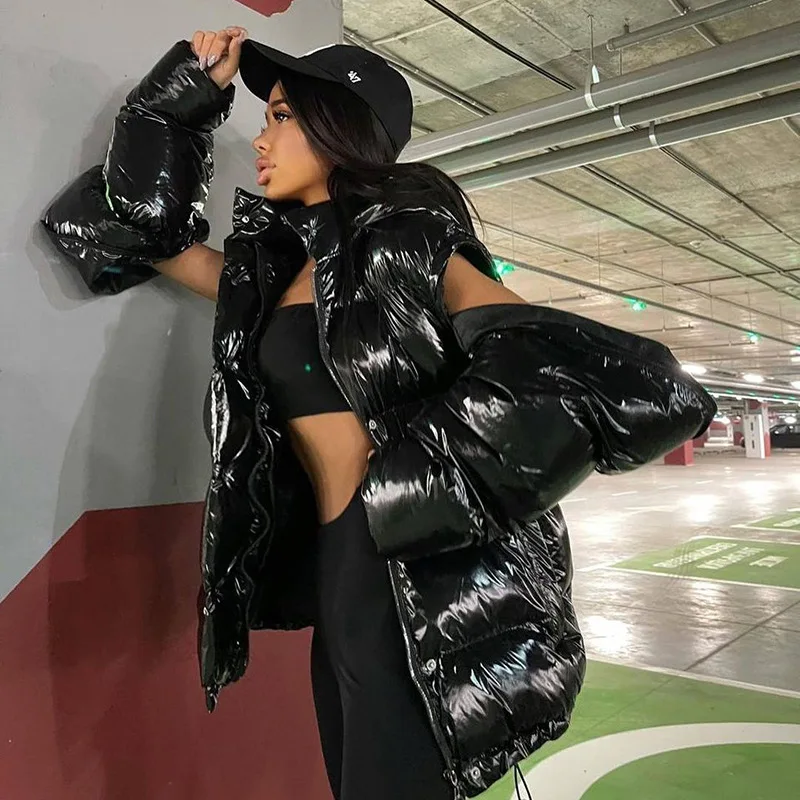 

Winter 2022 Women Clothes Outfits Long Sleeves Detachable Winter Warm Coat Women Down Puffer Jacket Bubble Coats For Ladies, Customized color