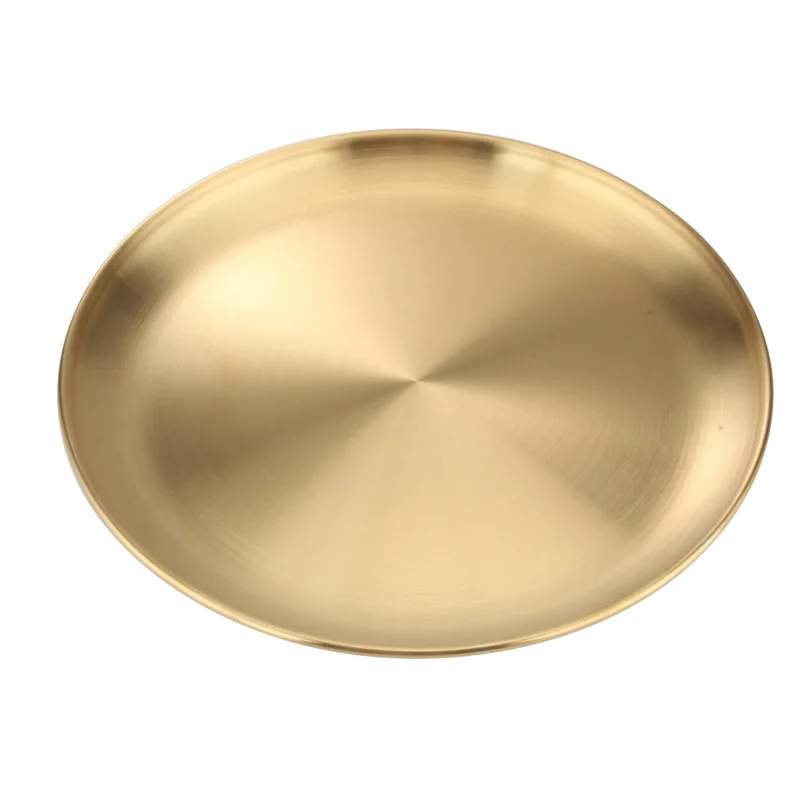 

Stainless steel Korean Plate 14 17 20 23 26 30 34CM Silver and Gold color