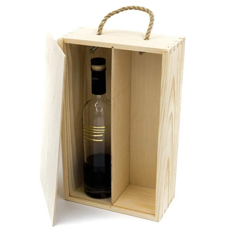 2 bottle wine wood box