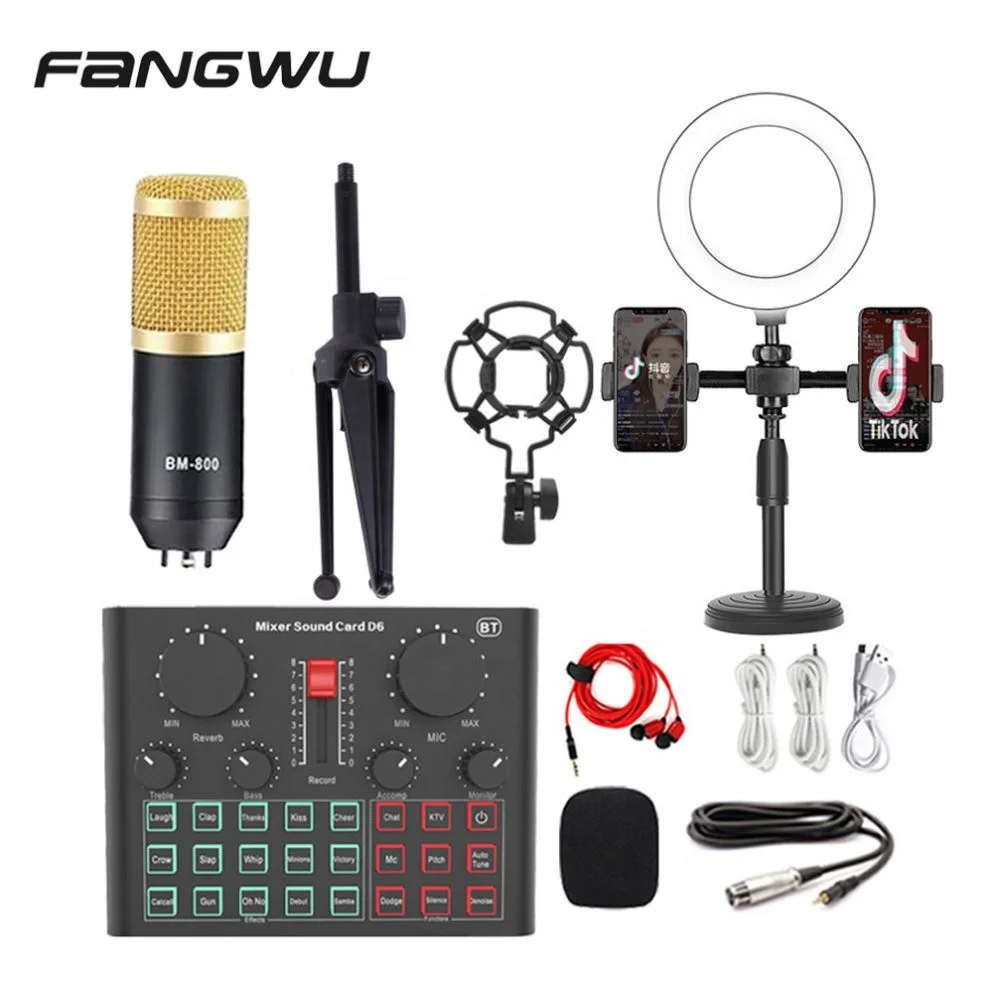 

Digital Sound Card Record Interfac Mixer Soundcard, Black