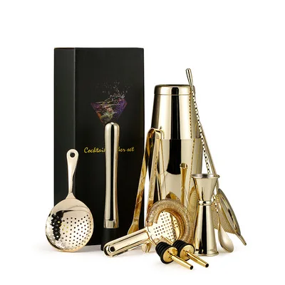 

Cocktail Shaker Bar Set DIY Kit Rose Gold Electroplated Cocktail Shaker Making Set, Copper