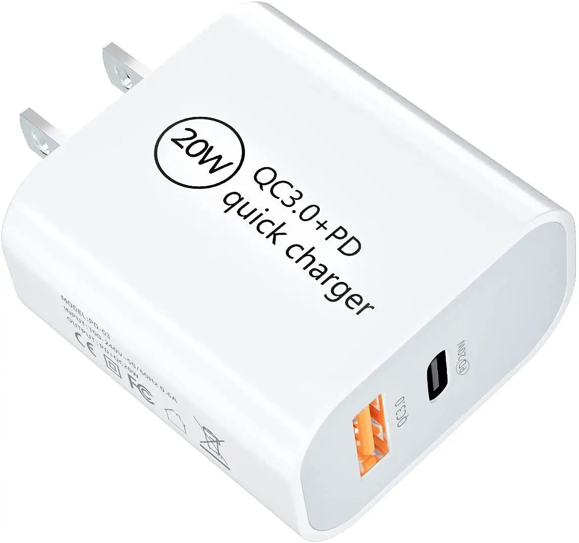 

Phone Planet New Product White Pd 20w And Quick Charger 3.0 Dual Port Fast Charging Wall Charger