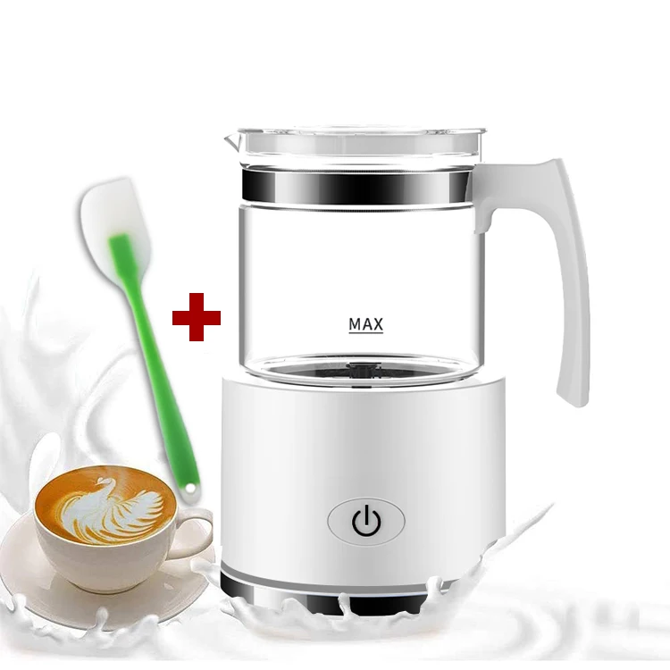

Electrical Stainless Steel Coffee Milk Frother Clear Glass Electric Automatic Warmer Machine, Black, white