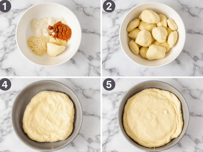 Step-by-step naan dough preparation process
