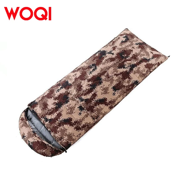 WOQI Season 3-4 Warm and Cold Outdoor Camping Waterproof Winter Camo Sleeping Bag Envelope Sleeping Bag