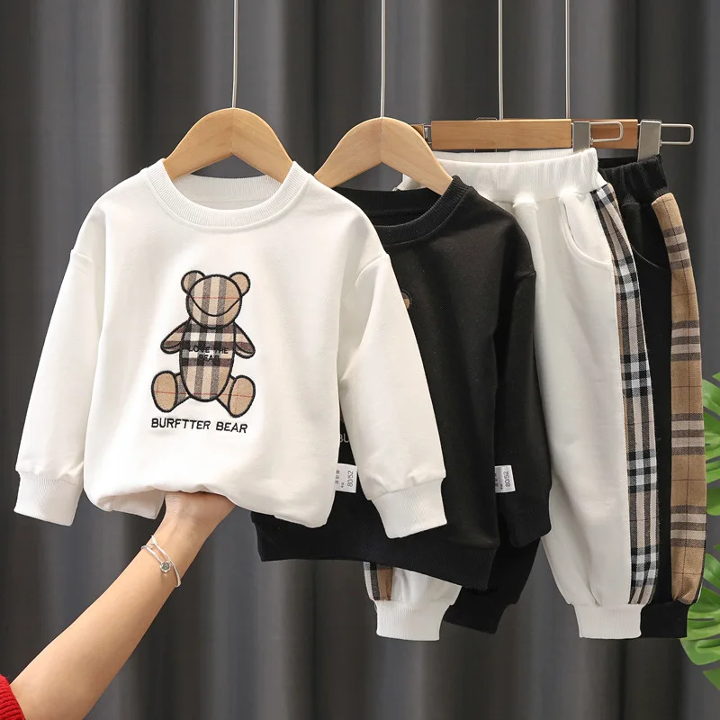 

2021 new spring autumn suit boys' long sleeve thin 1-5 years old boys' Western style fashion boys clothes set