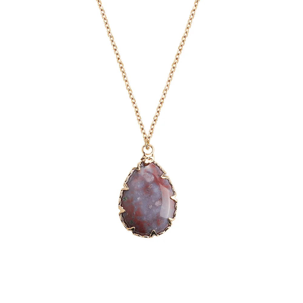 

2021 Natural gemstone healing chic necklace vintage luxury design pendant clavicle chain necklace for women