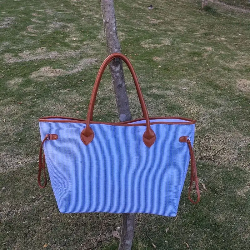 

RTS WWholesale Domil 430 Endless Seersucker Tote Bag Large Capacity Handbag String Bag, Accept custom made