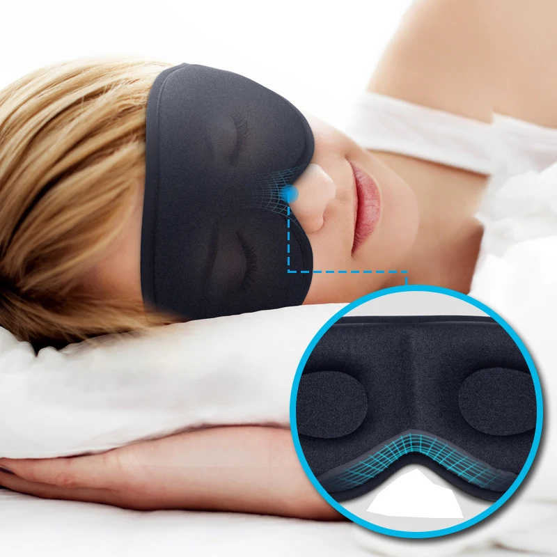 

Upgraded 3D Contoured Cup 100% Blackout Sleeping Eye Mask with Adjustable Strap