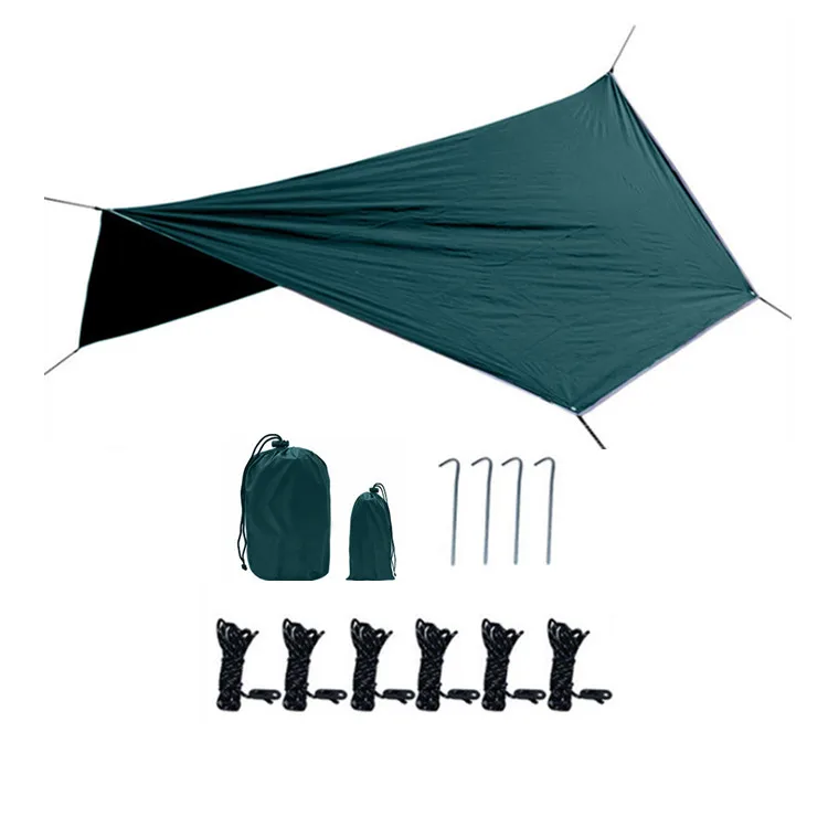 

Lightweight Sunshade Sail Waterproof Camping Tarp for Hiking Climbing Fishing Backpacking Picnics Gardens Beach Activities, Black, green