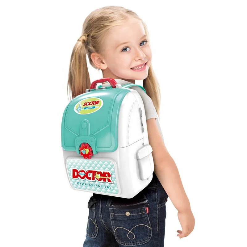 
2020 New Item 2 IN 1 Plastic Kids Backpack Hospital Kit Doctor Set Toy 