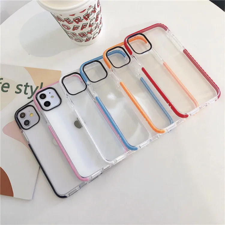 

Shockproof Soft TPU TPE Drop Protection Bumper Phone Case For Iphone 12Pro Max 11 Pro max, 6 colors