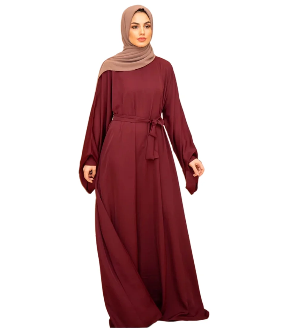 

Dubai Latest Abaya Plus-size Solid Color Robe Dress Muslim Dress for Female